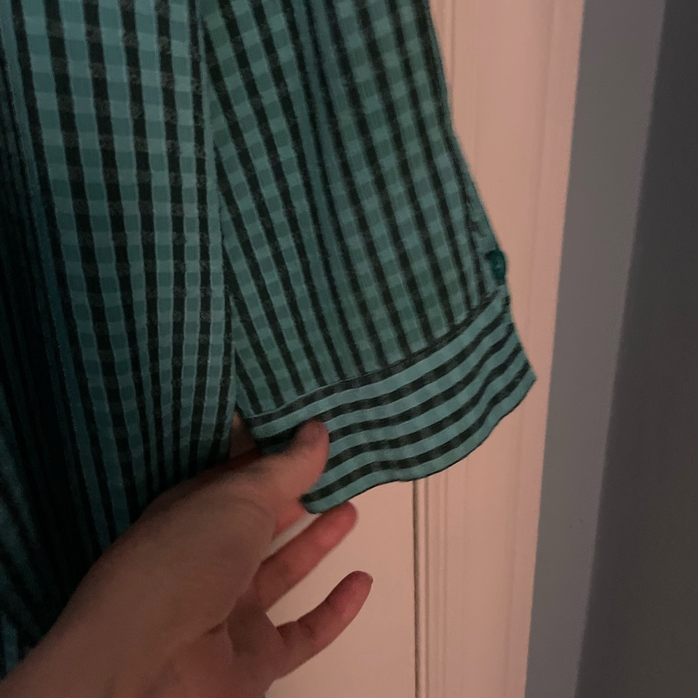 Joanna Teal and Black Striped Shirt with attached matching Tank - Picture 4 of 6